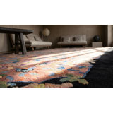 Chinese - Art Deco Knotted Rectangle 1930s Wool Coral Room Size Antique Rug