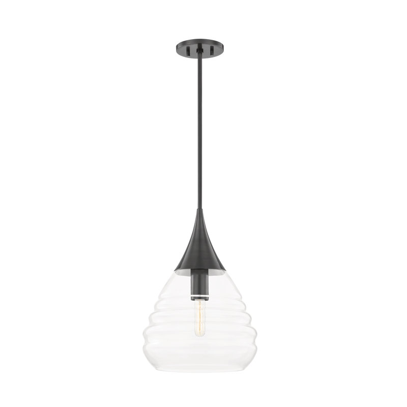 Luminaire suspendu en forme de goutte à 1 lumière Marissa, H 13,13 po x l 9,5 po x P 9,5 po, Bronze vieilli