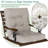 Outdoor Chair Cushions Set Of 2, Patio Cushion For Dining/rocking Chairs, High Back Soft Seat Pad With Ties, Indoor Outside Use, Fade-resistant & Waterproof, Beige