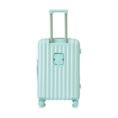 20 po / 24 po / 28 po 3 pièces / ensemble en valise à roulettes ABS, valise de transport, avec porte-gobelet et port USB et support pour téléphone (vert menthe)