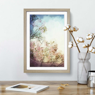 Pretty Pink Cherry Blossom Tree in Abstract - Framed Print