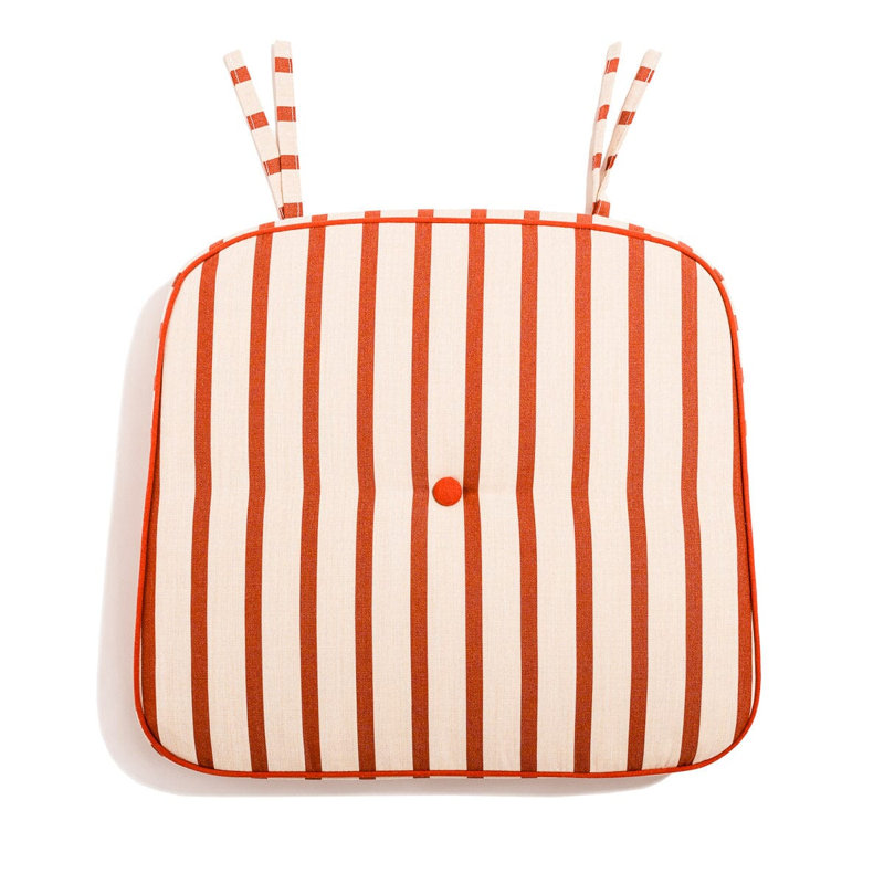 AL Fresco Dining Chair Cushion, Red Striped