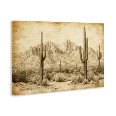 The Desert Sepia Landscape Canvas, design by Petal Prints Design