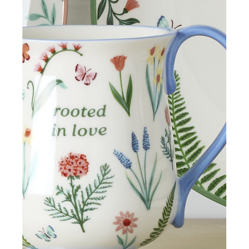 Oneida First Blooms Mugs Set of 2, Blue