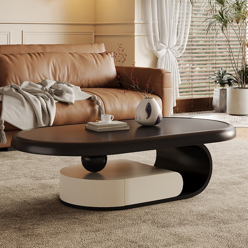 Table basse de style médiéval de couleur crème, H 16,54 po x L 23,62 po x l 43,31 po, Noir