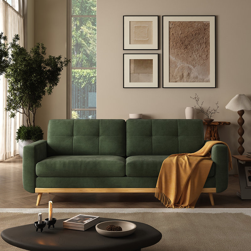 Canapé 67,7 po, causeuse de style moderne Mid-Century, Vert