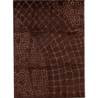 Animal Print Area Rug in Brown