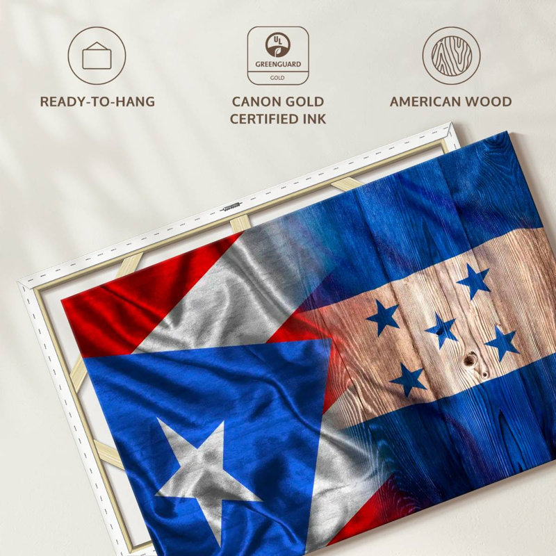 Borges Honduras And Puerto Rico Flag, 26" H x 39" W