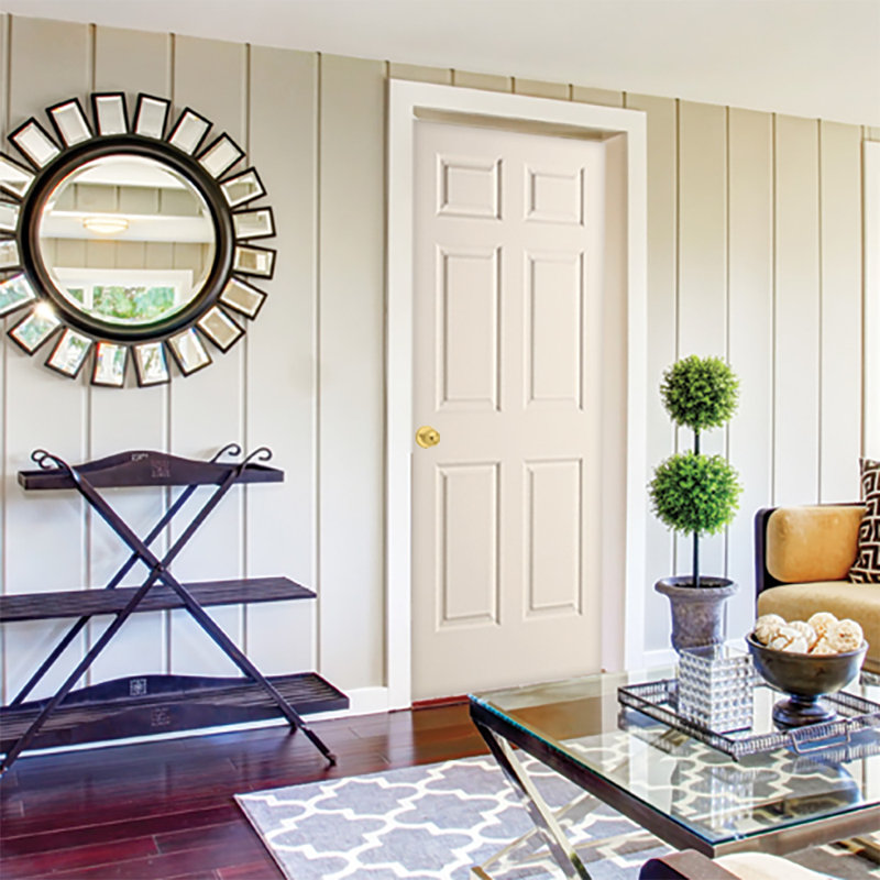 Primed 6-Panel Colonist Textured Hollow Core Molded Door, 26" x 80"