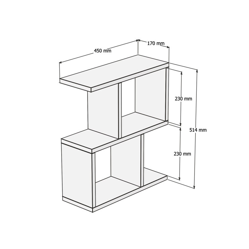 Modern 2-Tier Side Table, Walnut Color, 17.7 x 20.2 x 13.4 inches | 100% Melamine Coated Particle Board, Thickness: 0.7 inches | Multipurpose Design with Additional Storage, Perfect for Living Room & Bedroom
