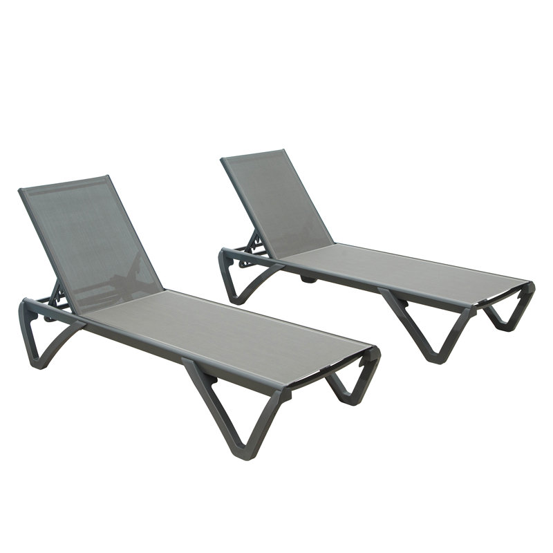 64" Long Single Chaise, Gray