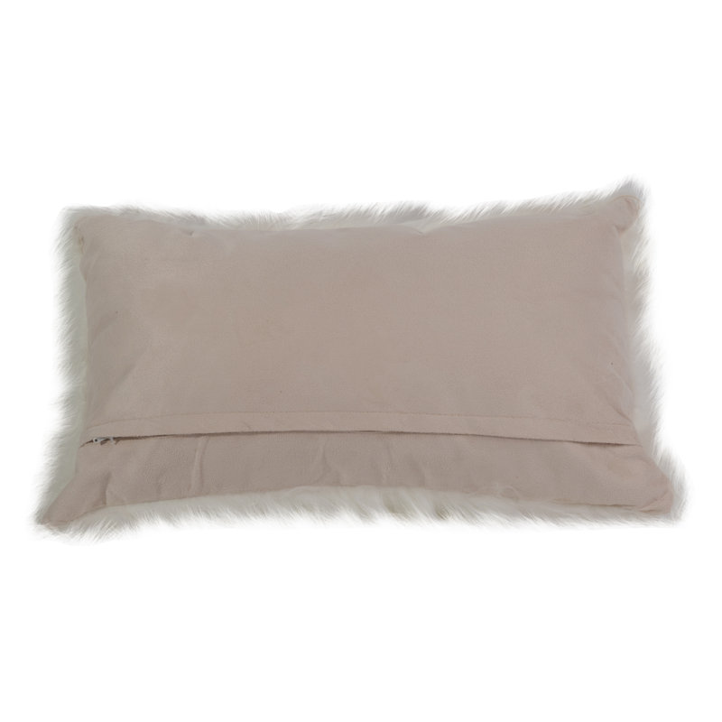 Edinburgh Faux Fur Pillow Cover & Insert, White