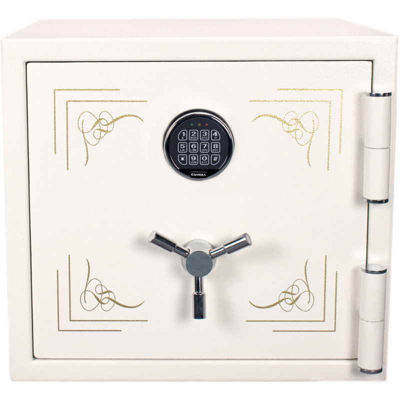 CUBIC FT KEYPAD FIREPROOF JEWELRY SAFE, WHITE, 19.57" H x 21.42" W x 18.9" D