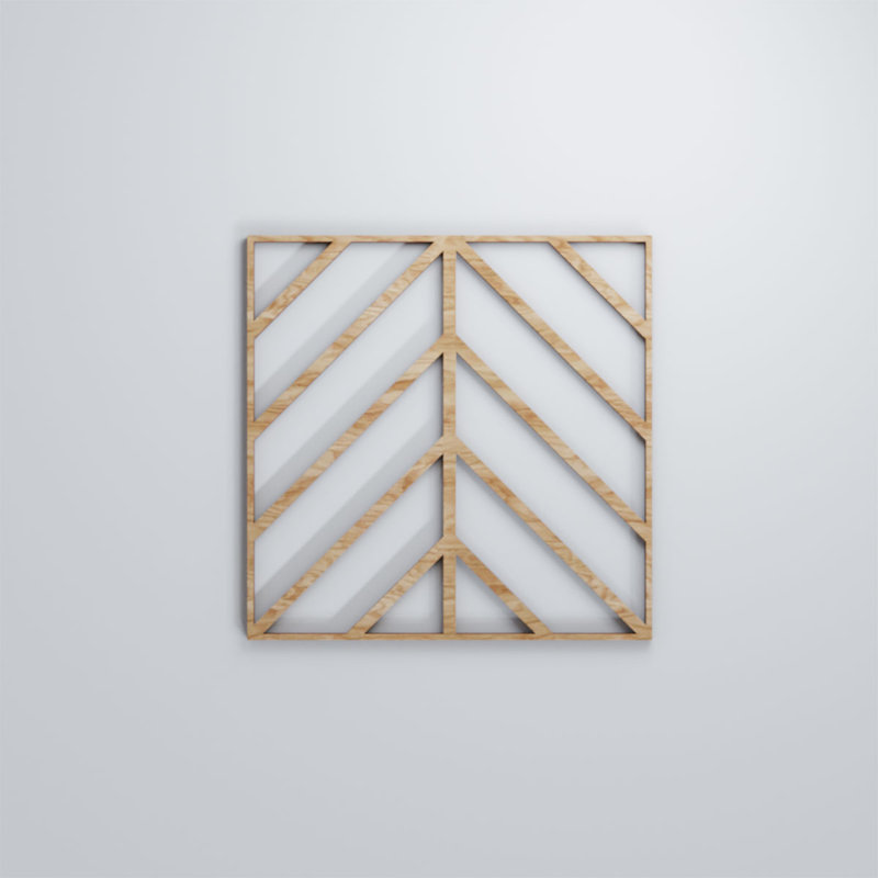 Panneaux muraux en bois Genoa, Chêne rouge, H 11 3/8 po x l 11 3/8 po x P 3/8 po