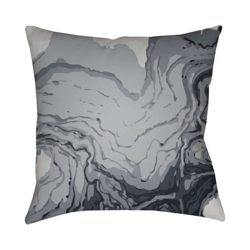 Textures Throw Pillow, 22" H x 22" W x 4" D, Gray