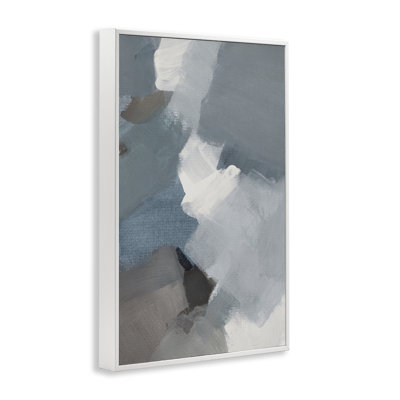 Stormy Grey Abstract Framed Giclee, design by Lanie Loreth