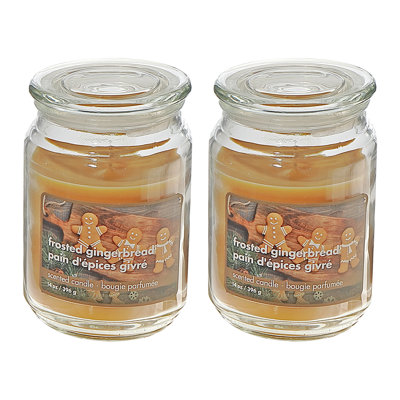18 Oz Scented Jar Candle (Frosted Gingerbread) - Set Of 2