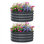 2 pièces 3 x 3 x 1 pi Lit de jardin surélevé rond en acier galvanisé gris foncé Boîte à fleurs en métal robuste sans fond et résistant à la rouille pour les fleurs et les herbes