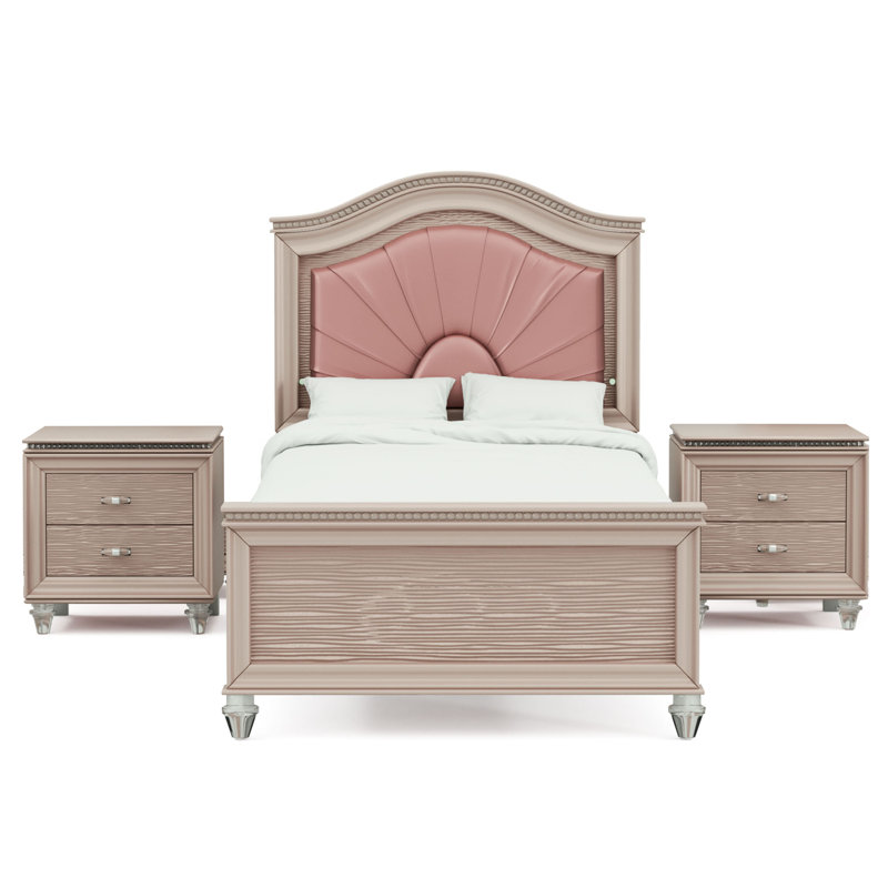 Ensemble de chambre avec lit plateforme 5 pièces Sienna, Simple