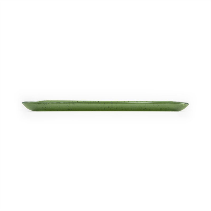 Service de table en verre 12,25 po x 6 po x H: 1 po, Vert