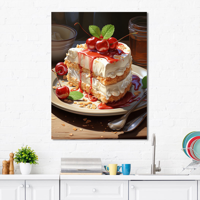 Tytervale " Red Cheesecake Luxury I ", Wrapped Canvas, 32" H x 16" W x 1" D