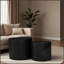 Ensemble de 2 tables basses gigognes, design rond moderne avec pieds antidérapants pour une utilisation polyvalente dans le salon, la chambre à coucher et le bureau.-733288707