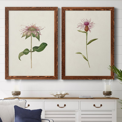 Mauve jardin fleurs V, toile encadrée de qualité supérieure - prête à être accrochée