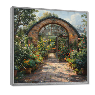 Green Orange Garden Of Dreams Greenhouse - Greenhouse Wall Art Wall Decor
