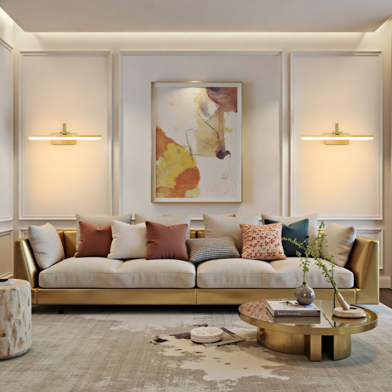 LED Flush Mounted Sconce, Gold