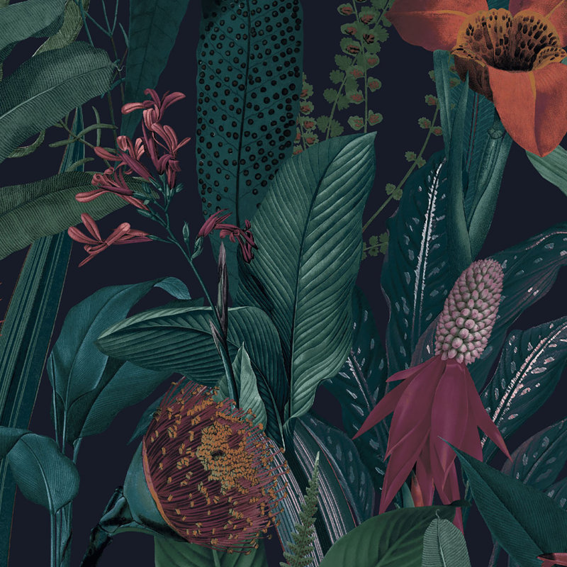 Tigerlily Lush Wallpaper, Green