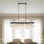 Série de lustre, lustre rectangulaire réglable en cristal, luminaire en cristal industriel moderne E12, luminaire suspendu en fer forgé rustique (convient pour la cuisine / le salon / la chambre à coucher) Noir (ampoules non incluses)-398350566