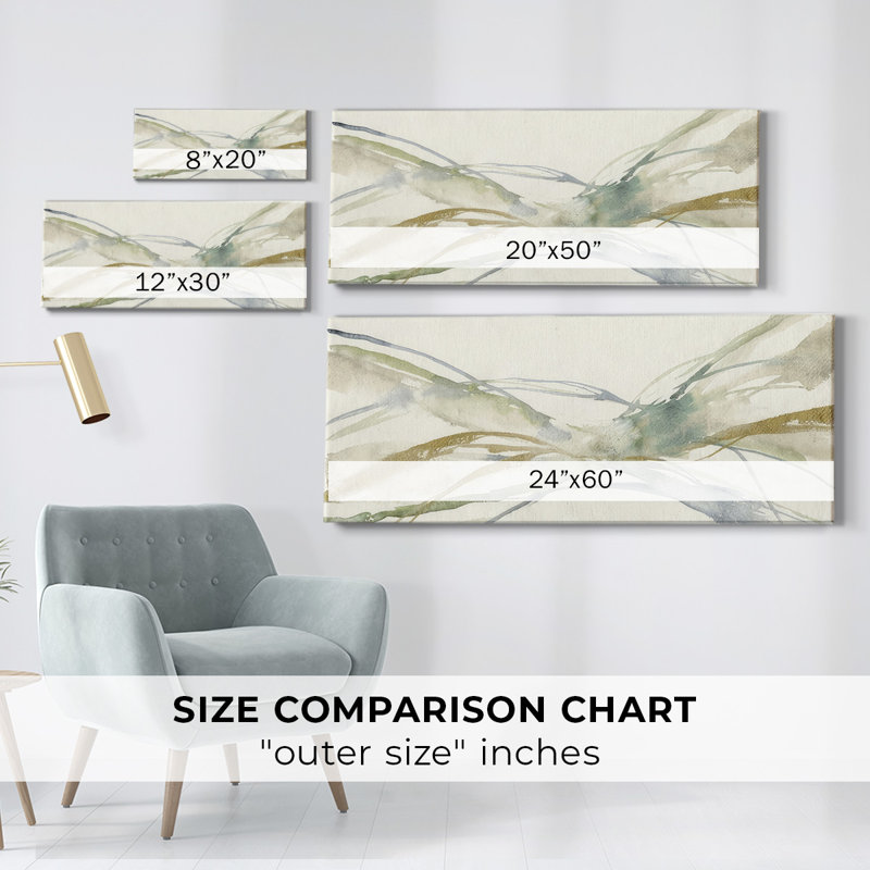 Watercolor Waves II, H 20 po x l 50 po x P 1,5 po