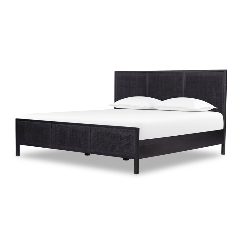Sydney Bed, King, Black Wash W/ Black Cane