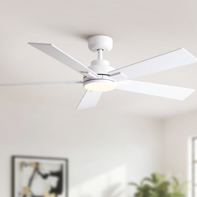 Homesoul 52" Modern Ceiling Fan with Light and Remote Control 3CCT Reversible DC Motor Timer Memory