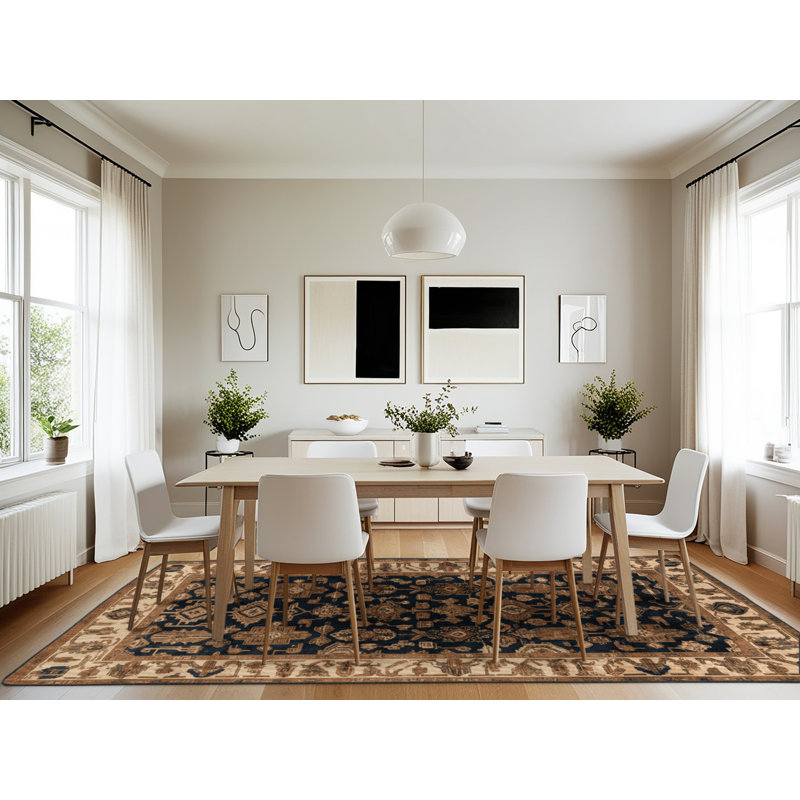 Machine Washable Art Deco Brown Area Rug, Rectangle 7' x 10'