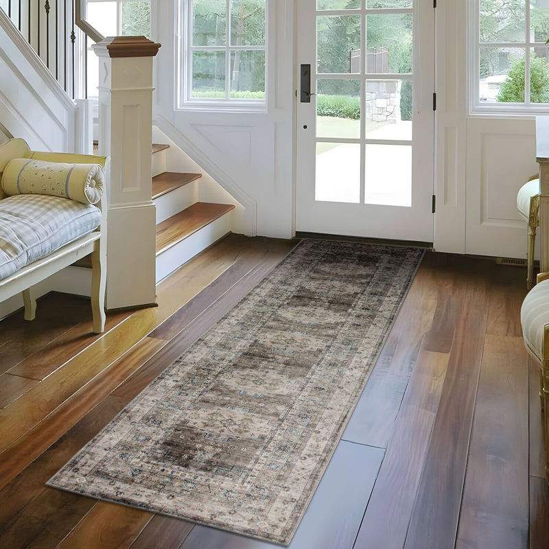 Tapis antidérapant Darryl-James, Tapis de couloir 2 pi 6 po x 9 pi