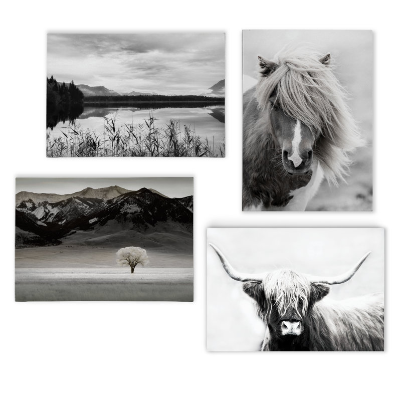 Back County I - Ensemble de 4 reproductions sur toiles tendues, H 20 po x l 64 po x P 1 po