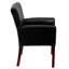 Fauteuil de direction latéral capitonné avec pieds en acajou Aveza par Flash Furniture-16761015