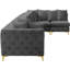 Canapé modulaire en velours réversible de 168 po de largeur-82749529