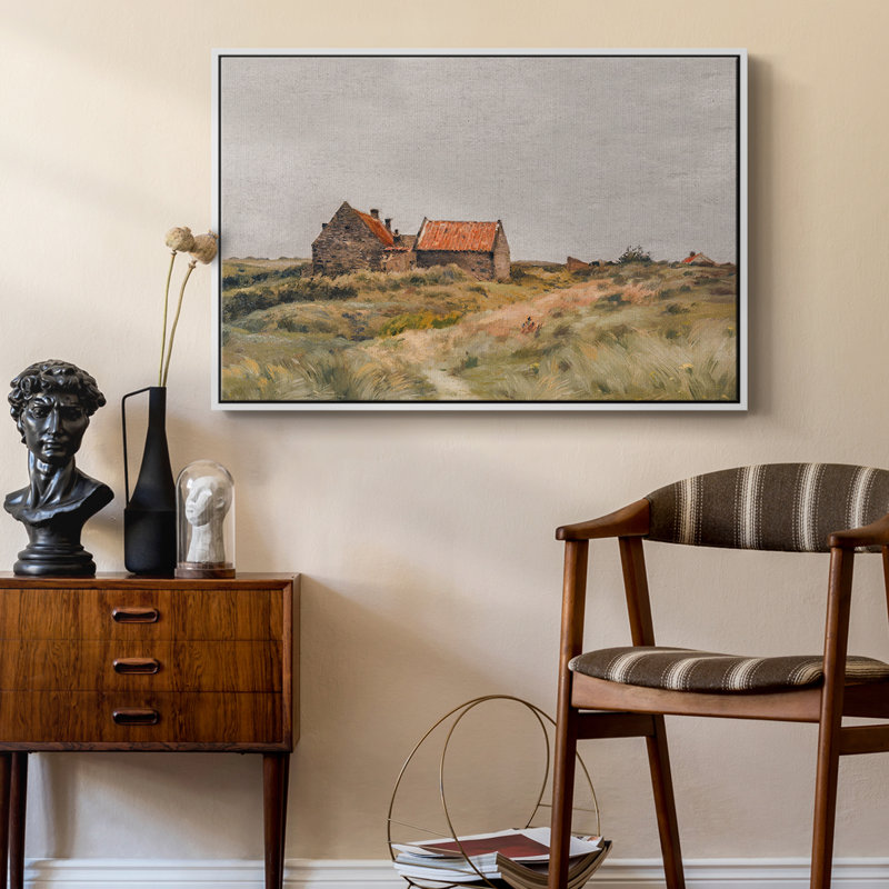 Paysage rétro - MLXX III, H 27 po x l 41 po x P 2 po, Toile encadrée flottée blanche