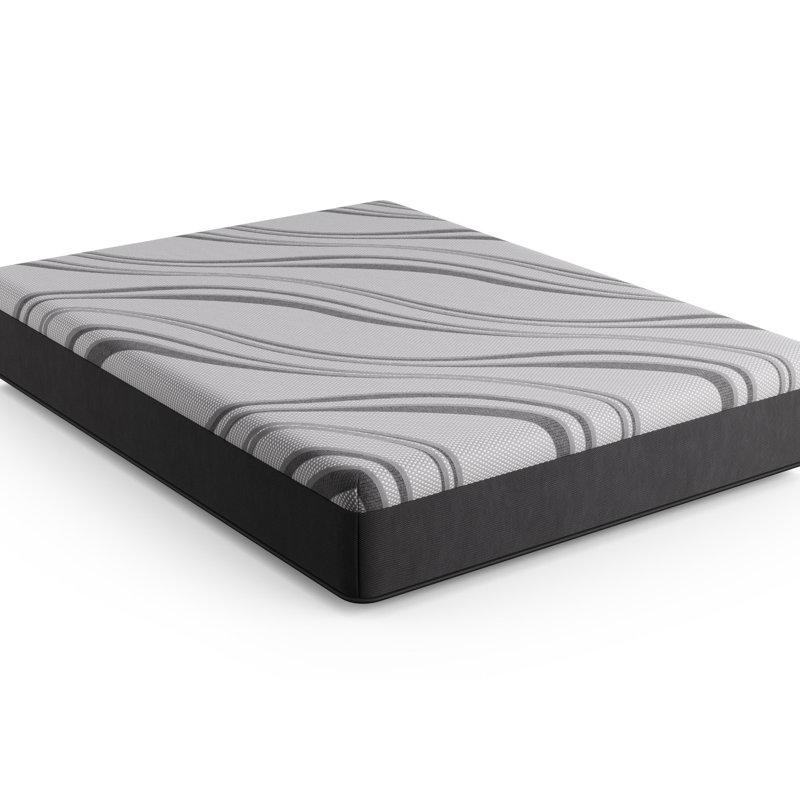 Grand matelas en mousse à mémoire de forme gris pour un sommeil relaxant - avec mousse de gel réactive, couche de confort haute densité, ressorts à rebords dynamiques et tissu performant chauffant et évacuant avec des nuits froides inclus