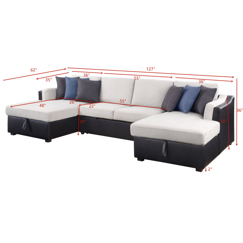 Canapé modulaire avec couchette Aevah