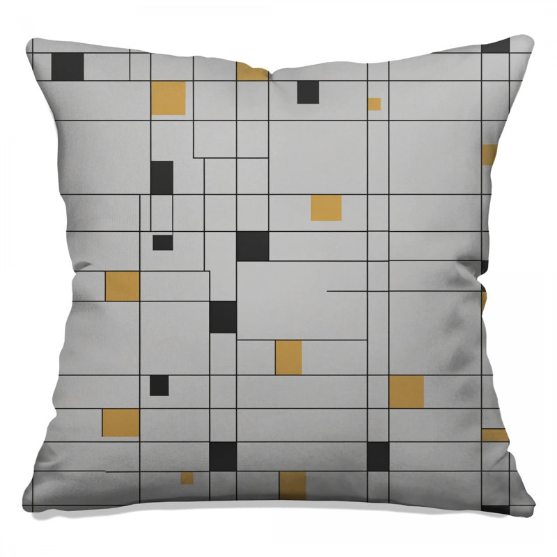 Coussins blancs à double face White Squares, 20 x 20 inches