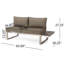 Fauteuil droit - Aluminium kaki, choix spacieux. 64,84 po Profondeur, 30,83 po de largeur, 26,44 po de hauteur, 43,27 lb Poids élégant. P, l, H, Wt