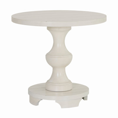 Traditional Round End Table With Pedestal Base