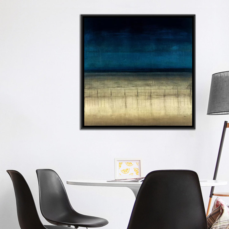 «Blue Dream», reproduction sur toile, H 18 po x l 18 po x P 1,5 po, Toile encadrée noire, Pas de tapis