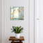 Key box for wall, Opens to the left, 30x30x5, White, Pastel birds on a branch among flowers, 
