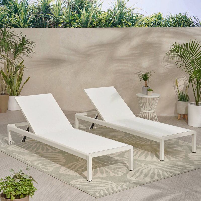 Chaise longue Whi (Mp2) (ensemble de 2), Blanc