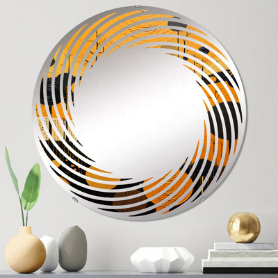 Miroir mural spirale Native Safran and Ebony Heritage - MIR117050-Round