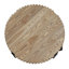 Table basse ronde, table basse cylindrique fabriquée à la main avec engrenage et base en métal croisée, plateau en panneau de fibres à densité moyenne à grain de bois, table basse compacte moderne de 31,5 po pour le salon